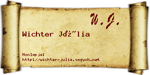 Wichter Júlia névjegykártya